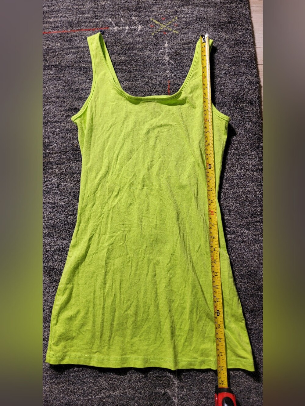 Women’s Neon Lime Scoop Neck Tank Top ~ Dress - Bright Green